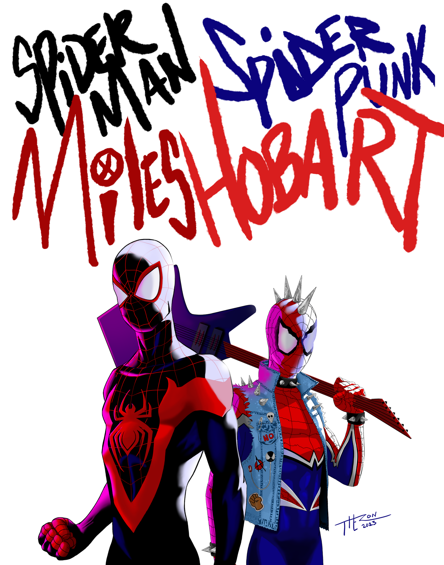 Spider-man Spider Punk Miles and Hobart PRINT